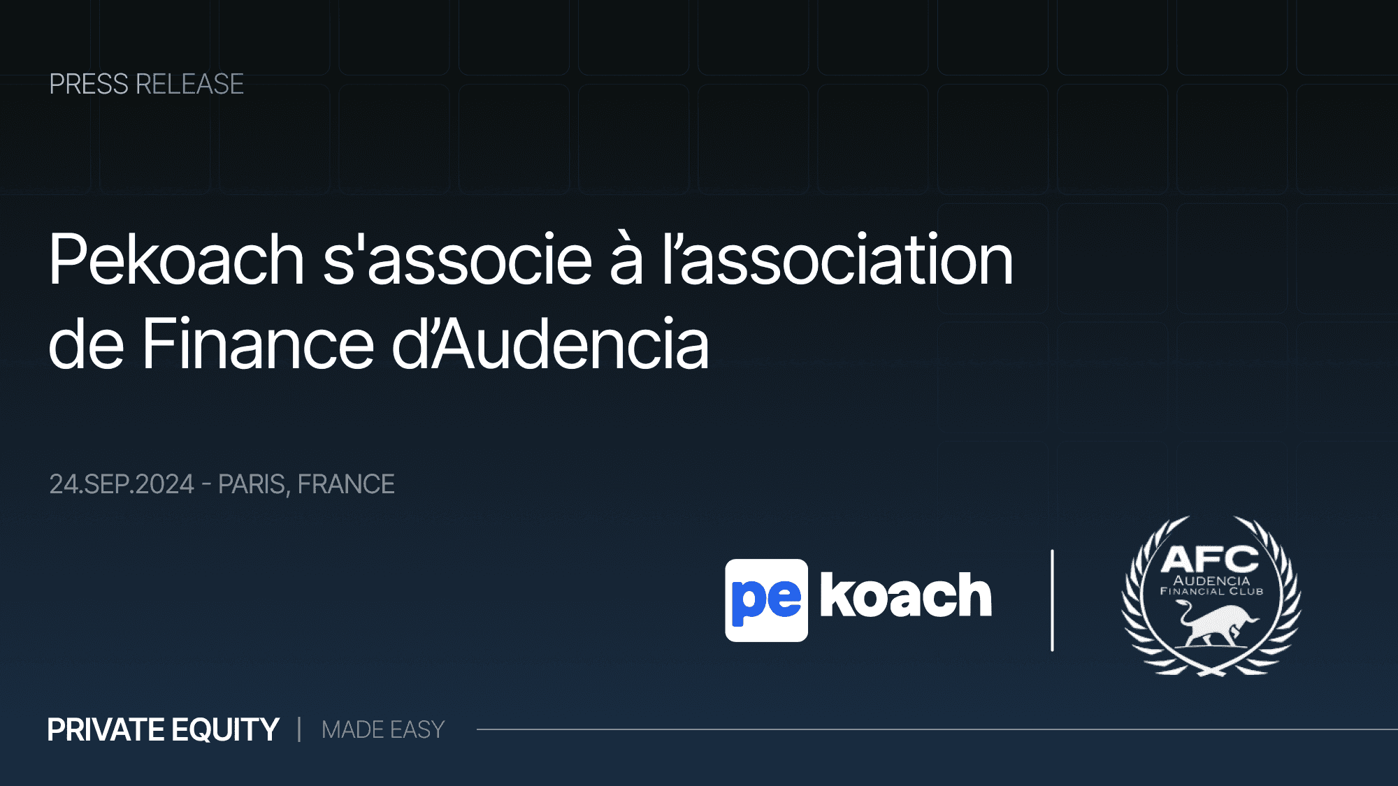 Pekoach s'associe à l'Association de Finance d'Audencia