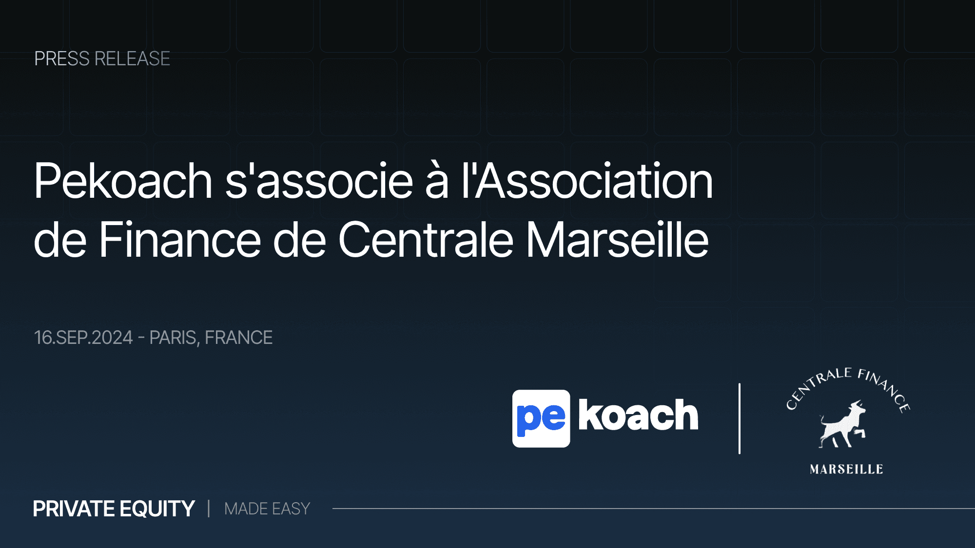 Pekoach s'associe à l'Association de Finance de Centrale Marseille pour former la nouvelle génération d'experts en Private Equity