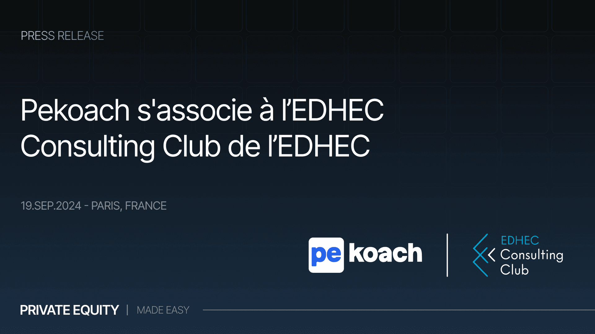 Pekoach s'associe à l'Association ECC de l'EDHEC