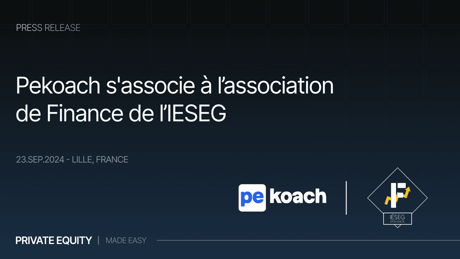 Pekoach s'associe à l'Association de Finance de l'IESEG