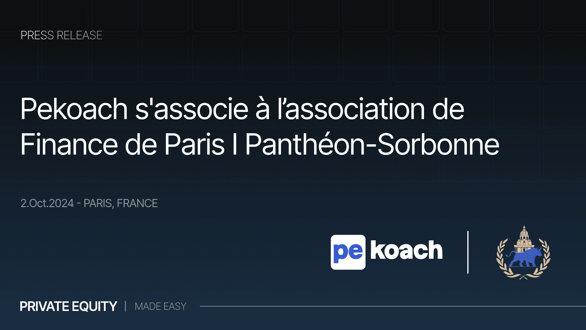 Pekoach s'associe à l'Association de Finance de l'Université Paris 1 Panthéon-Sorbonne