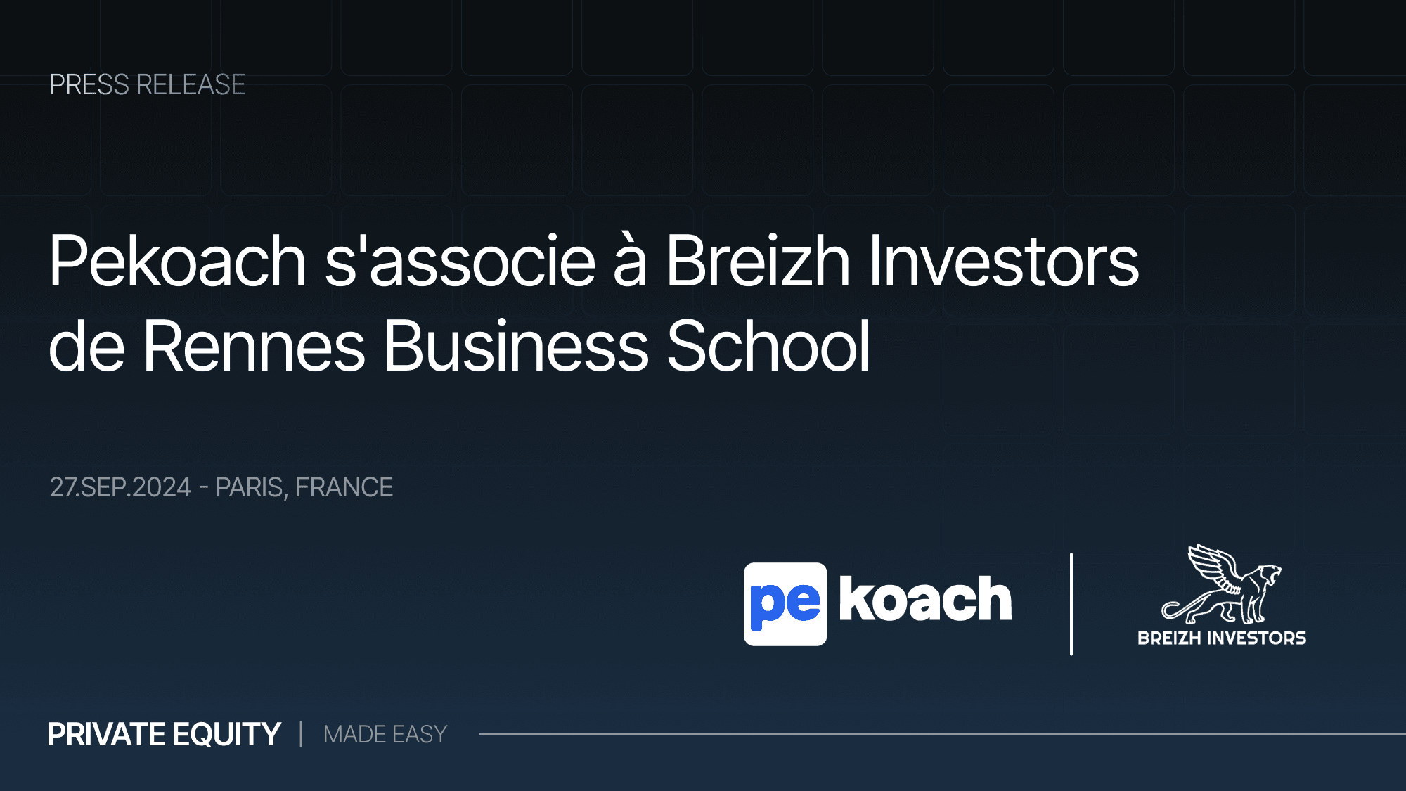 Pekoach s'associe à l'Association de Finance de Rennes Business School